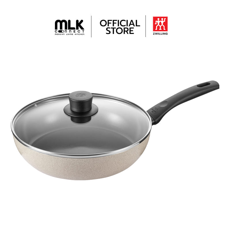 กระทะลึก 28 ซม. BALLARINI SAUTEPAN เคลือบเซรามิก พร้อมฝาแก้ว N1011243